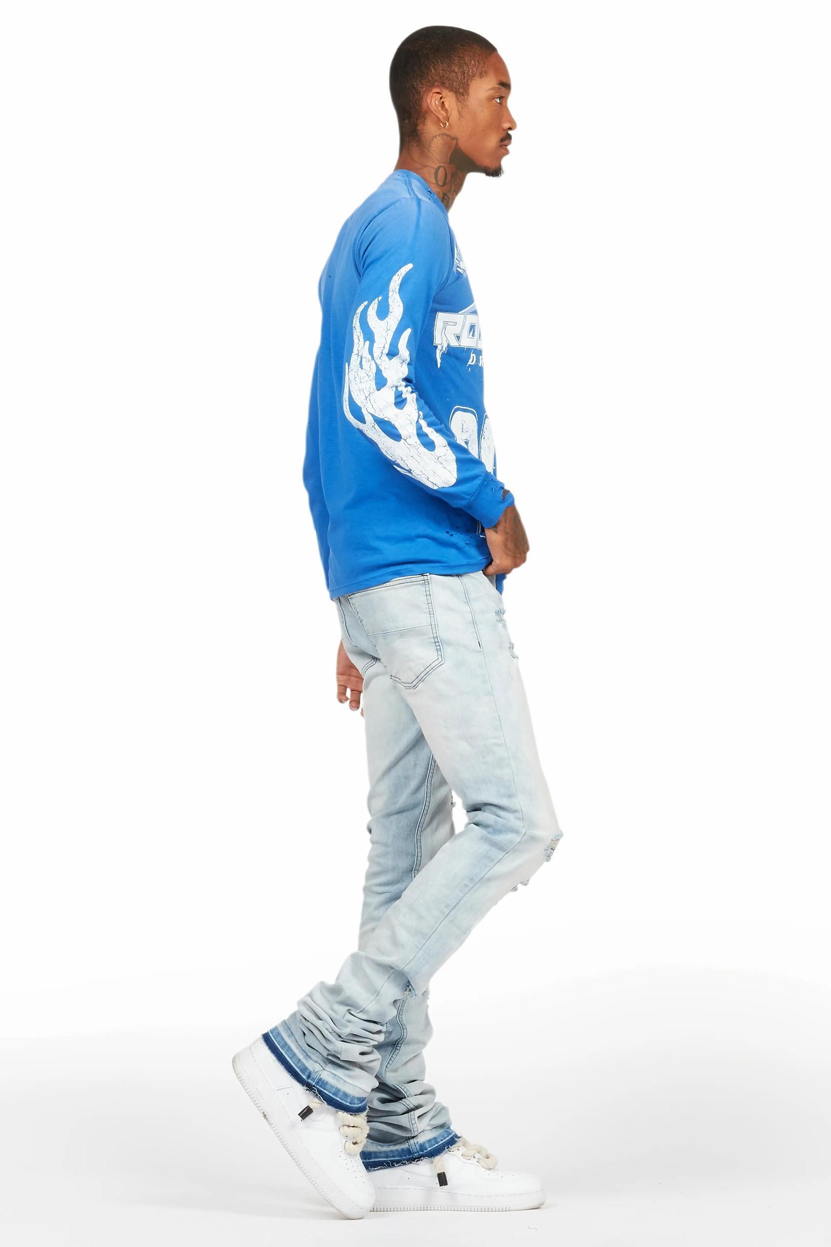 Stellan Blue Super Stacked Flare Jean Male Product Image