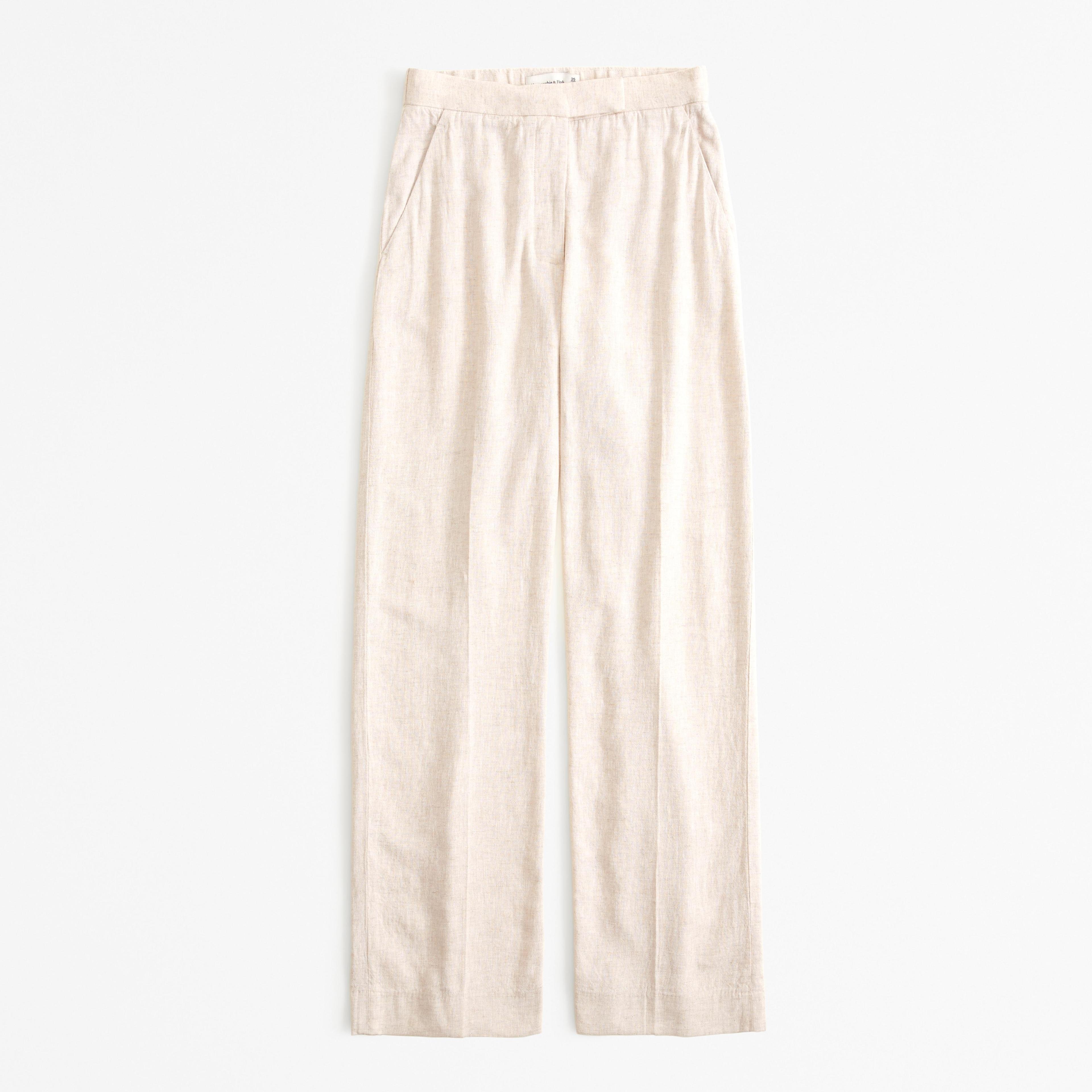 Linen-Blend Tailored Straight Pant Product Image