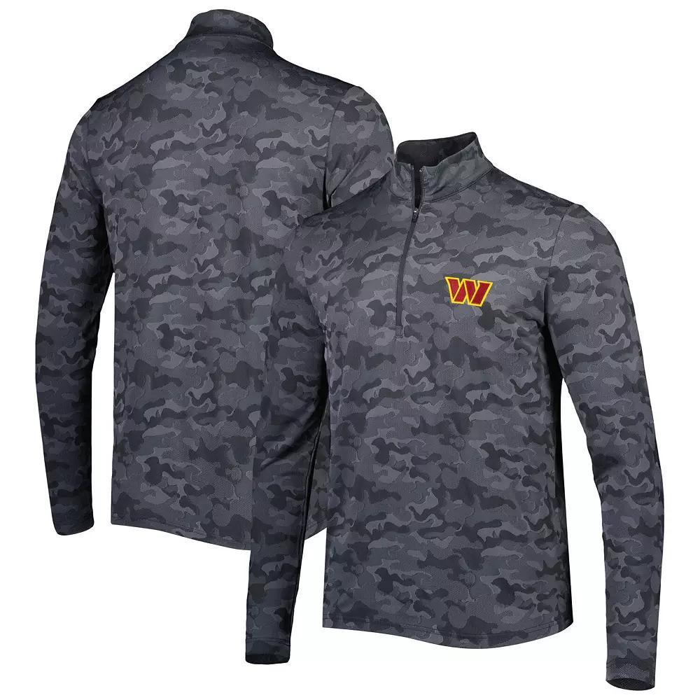 Men's Antigua Black Washington Commanders Brigade Quarter-Zip Sweatshirt, Size: Small, Wft Black Product Image