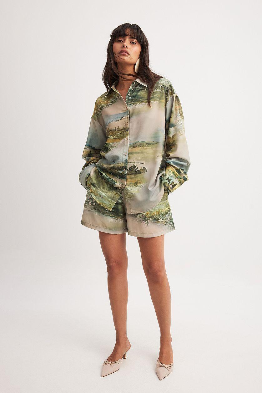 Printed Drawstring Detail Shorts Product Image