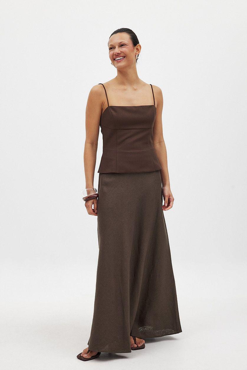 Linen A-line Maxi Skirt Product Image