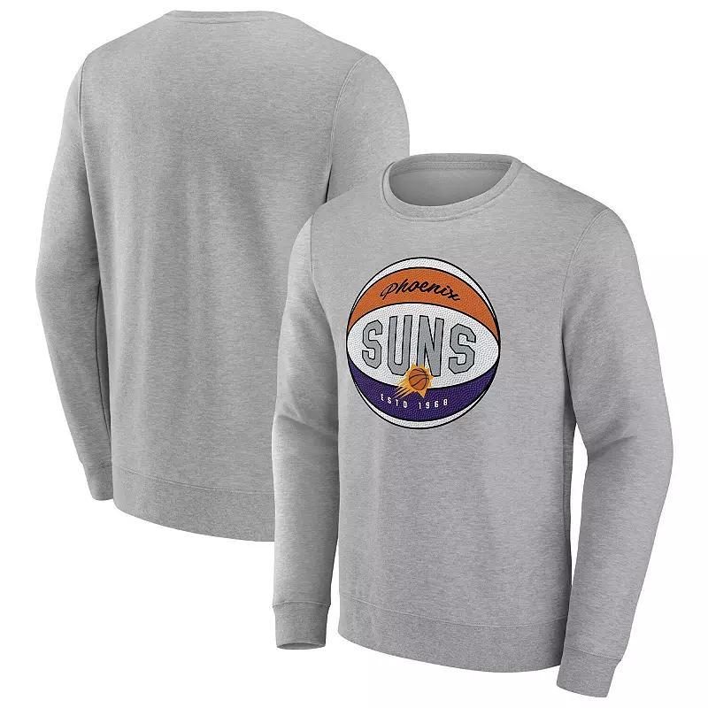 Men's Fanatics Branded Heathered Gray Brooklyn Nets True Classics Vint Pullover Sweatshirt, Size: 4XL, Grey Product Image