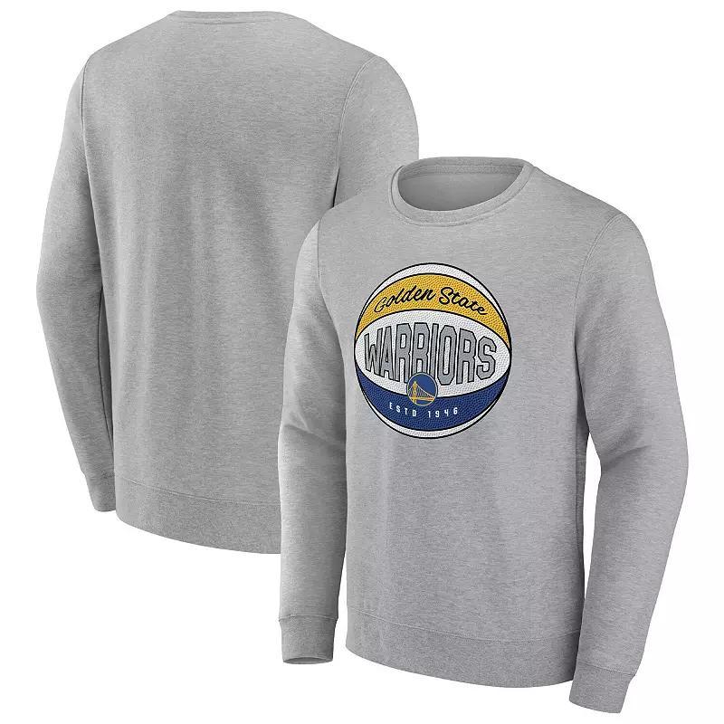 Mens Fanatics Branded Heathered Gray Golden State Warriors True Classics Vint Pullover Sweatshirt Product Image