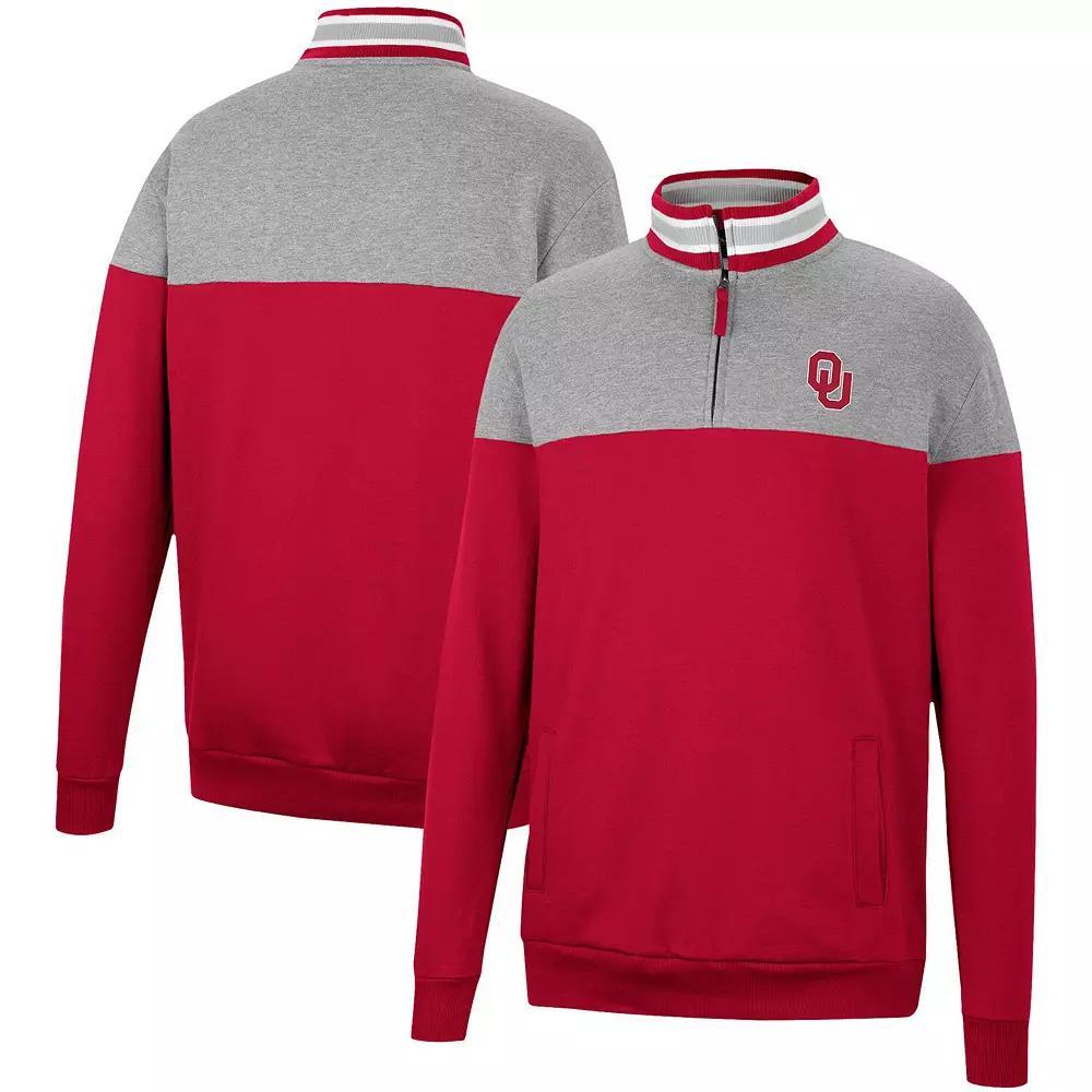 Men's Colosseum Heathered Gray/Cardinal Iowa State Cyclones Be the Ball Quarter-Zip Top, Size: 2XL Product Image
