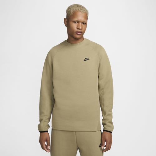 Nike Mens Nike Tech Fleece Crew - Mens Neutral Olive/Black Product Image