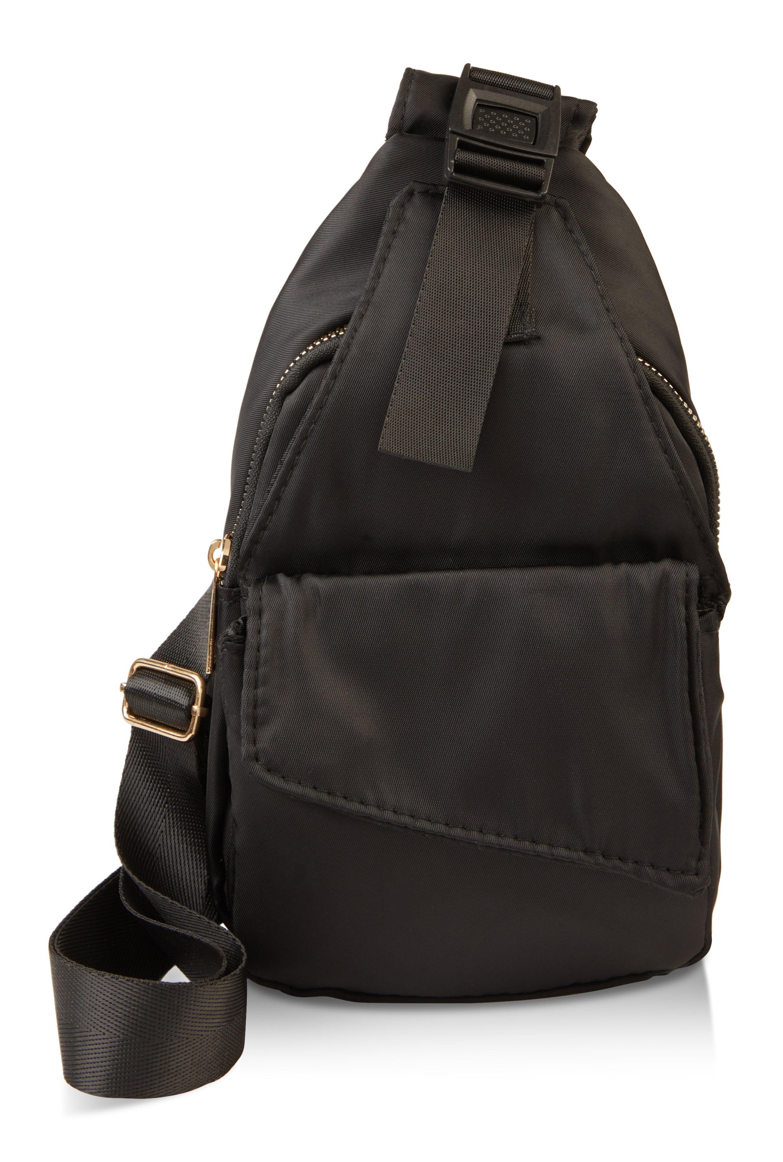 Nylon Zip Pocket Sling Backpack Female Product Image