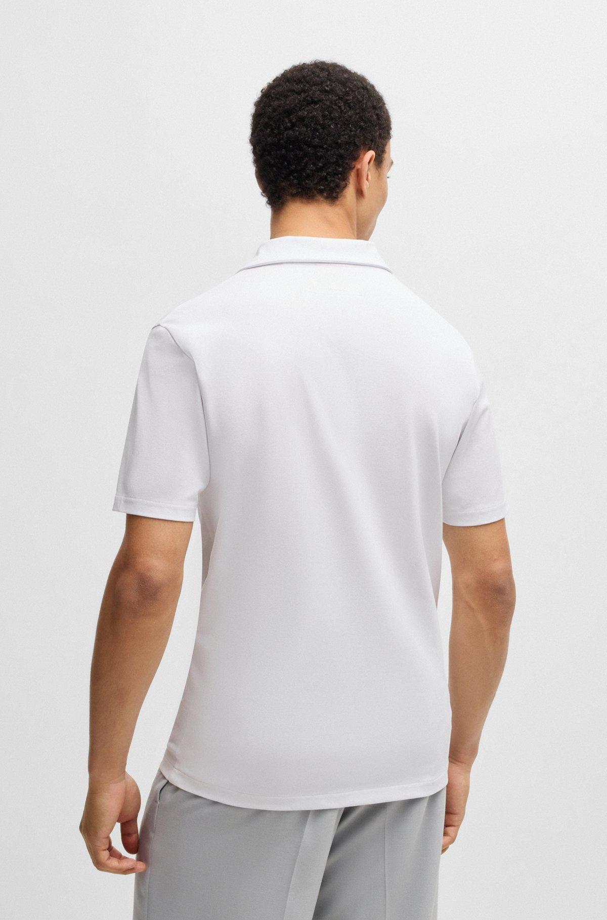 Slim-fit stretch-cotton polo shirt with Johnny collar Product Image