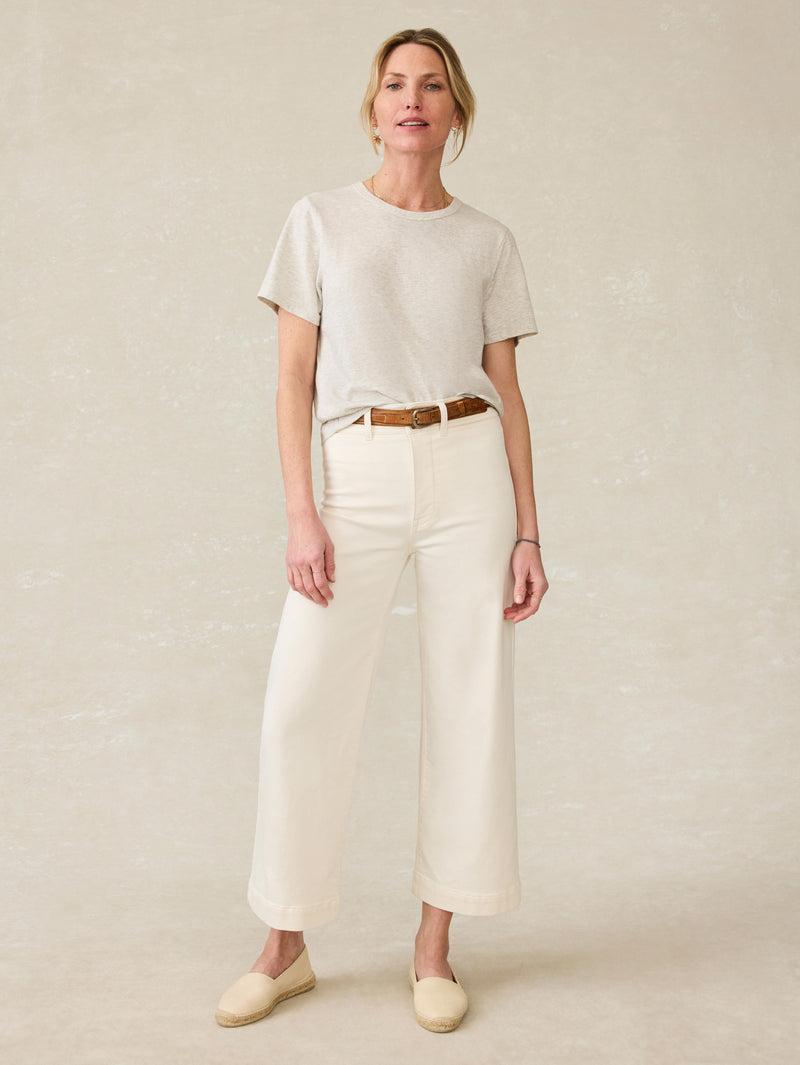 Sunwashed Regenerative Cotton Essential Tee - Island Dune Heather Product Image