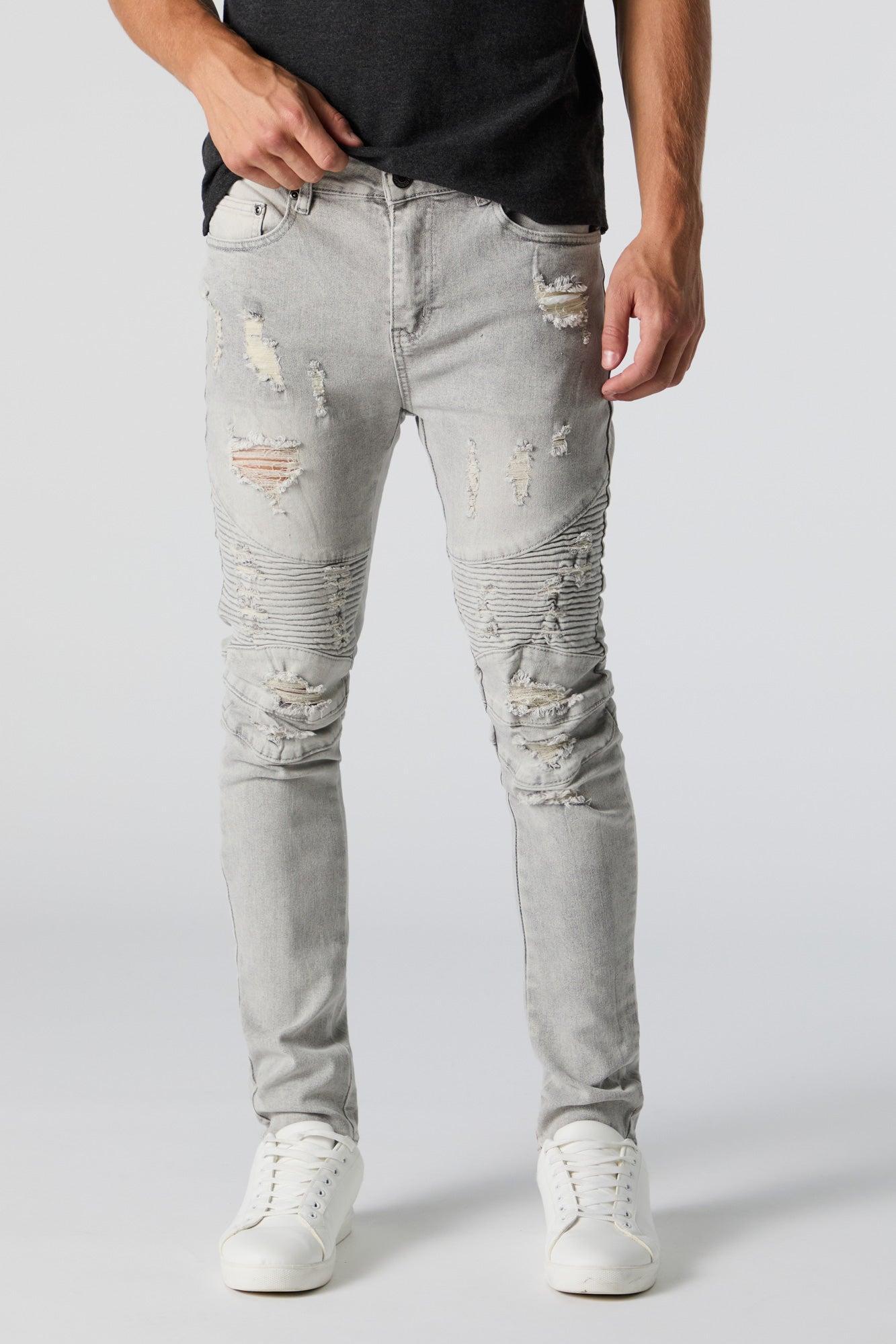 Distressed Skinny Moto Jean Male Product Image