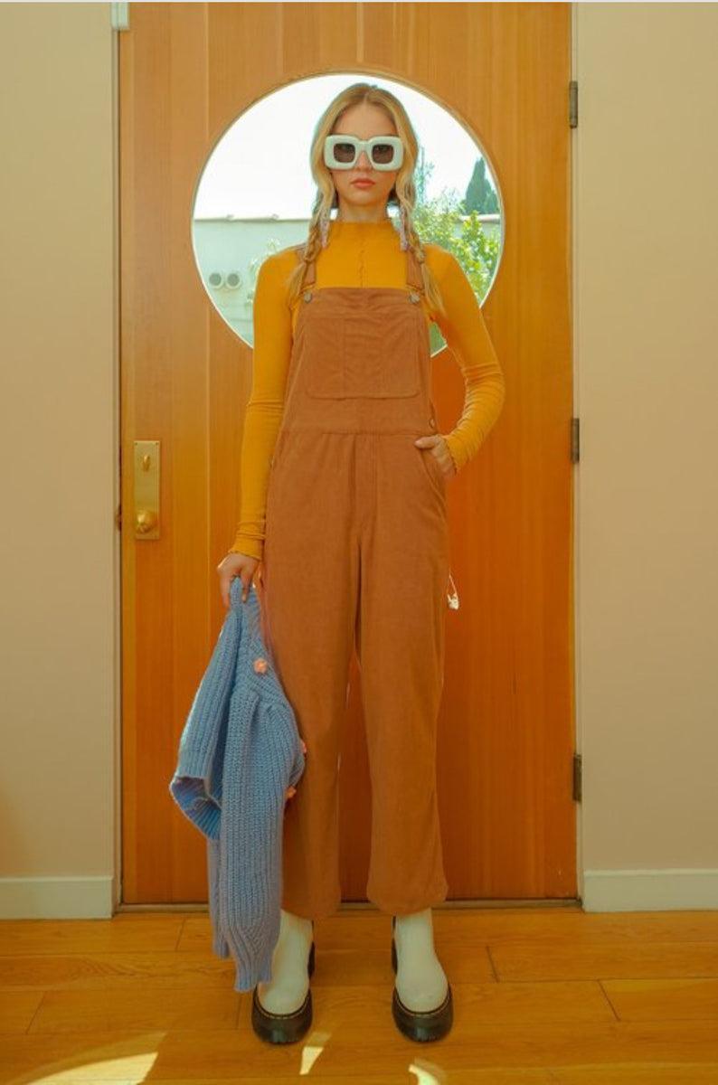 Chic Soft Corduroy Overalls Product Image