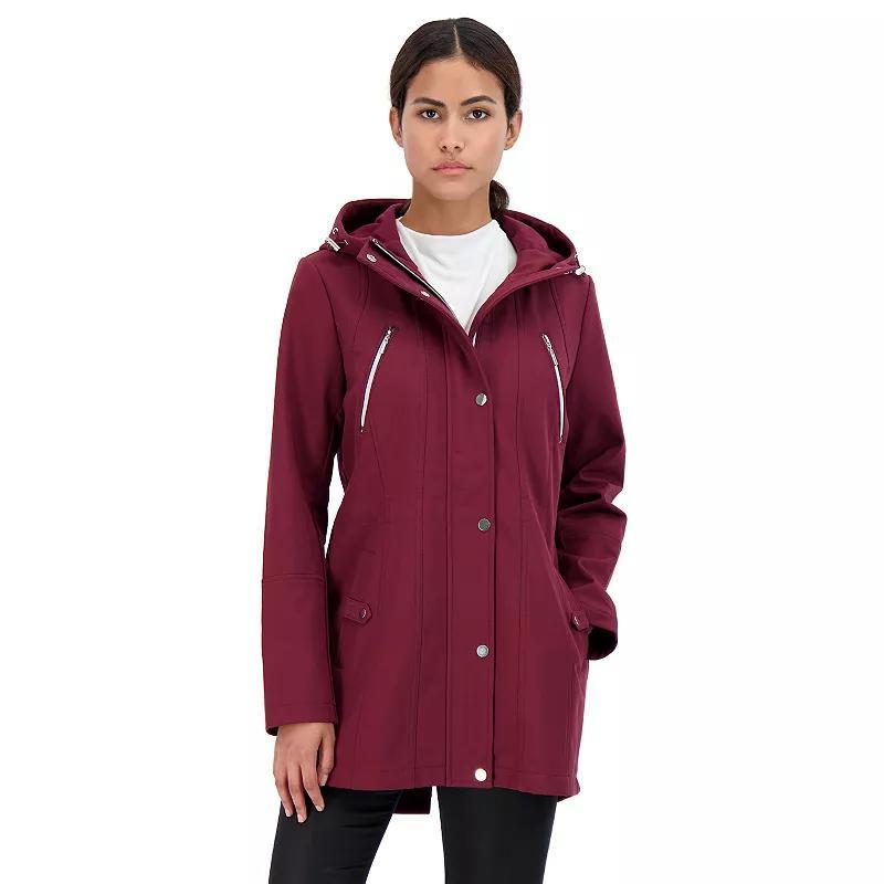 Women's Sebby Collection Hood Water-Resistant Anorak Jacket, Size: XL, Burgandy Product Image