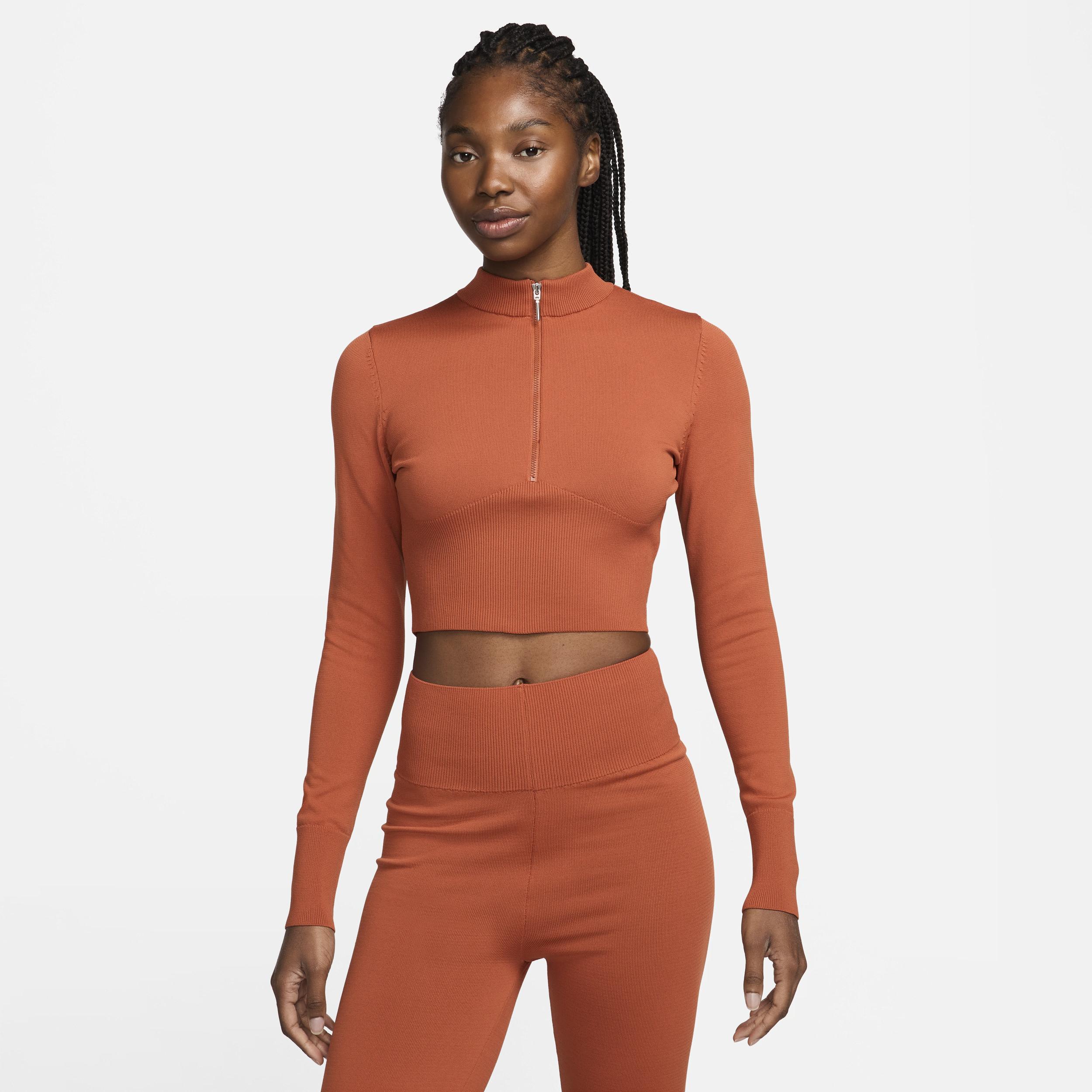 Nike Sportswear Chill Knit Women's Slim Long-Sleeve Cropped Sweater 1/2-Zip Top Product Image