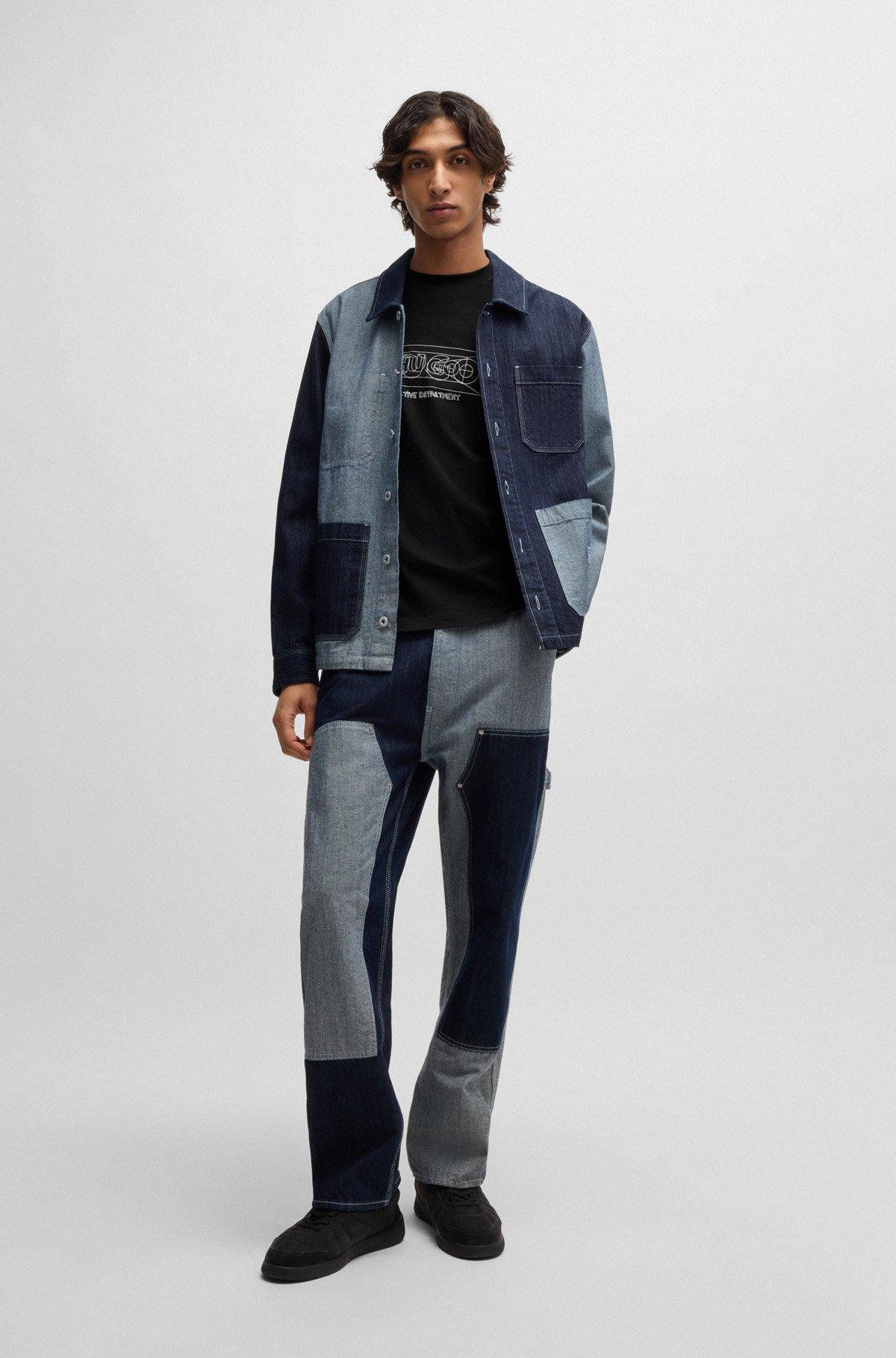 Regular-fit T-shirt in cotton with graphic logos Product Image