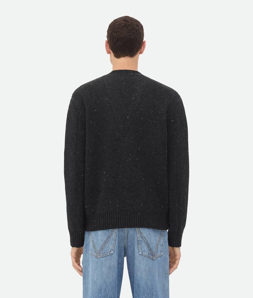 Men's Wool Tailored Cardigan in Dark grey melange Product Image