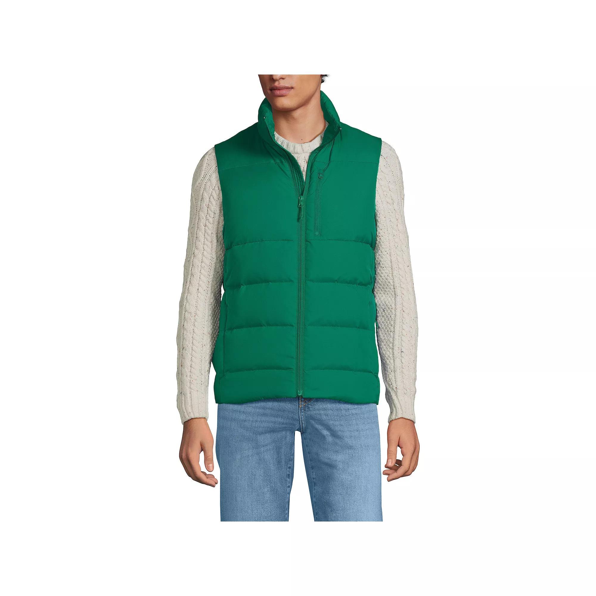 Men's Lands' End Max 600 Down Puffer Vest, Size: XL, Green Gulf Product Image