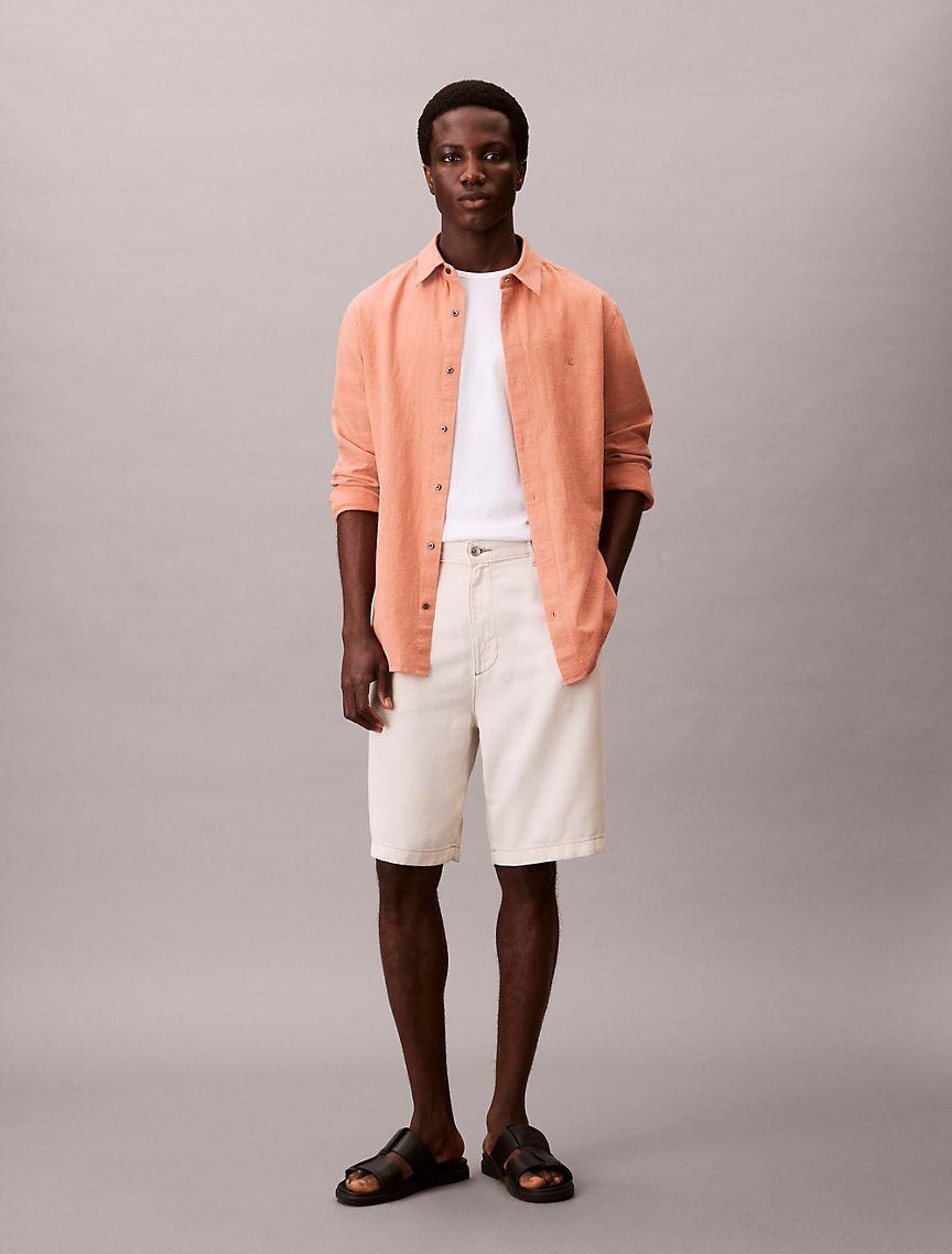 Linen Cotton Classic Button-Down Shirt Product Image