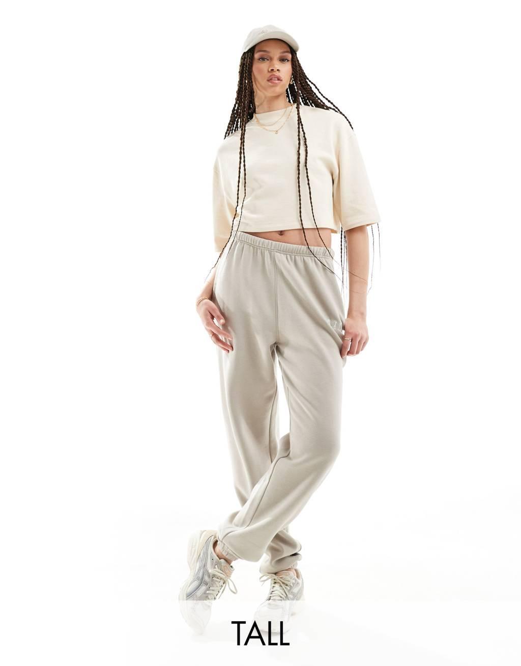 Kaiia Tall cuffed sweatpants in stone Product Image