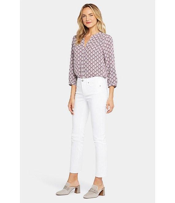 NYDJ Stretch Denim Sheri Slim Straight Fit Mid Rise Jeans Product Image