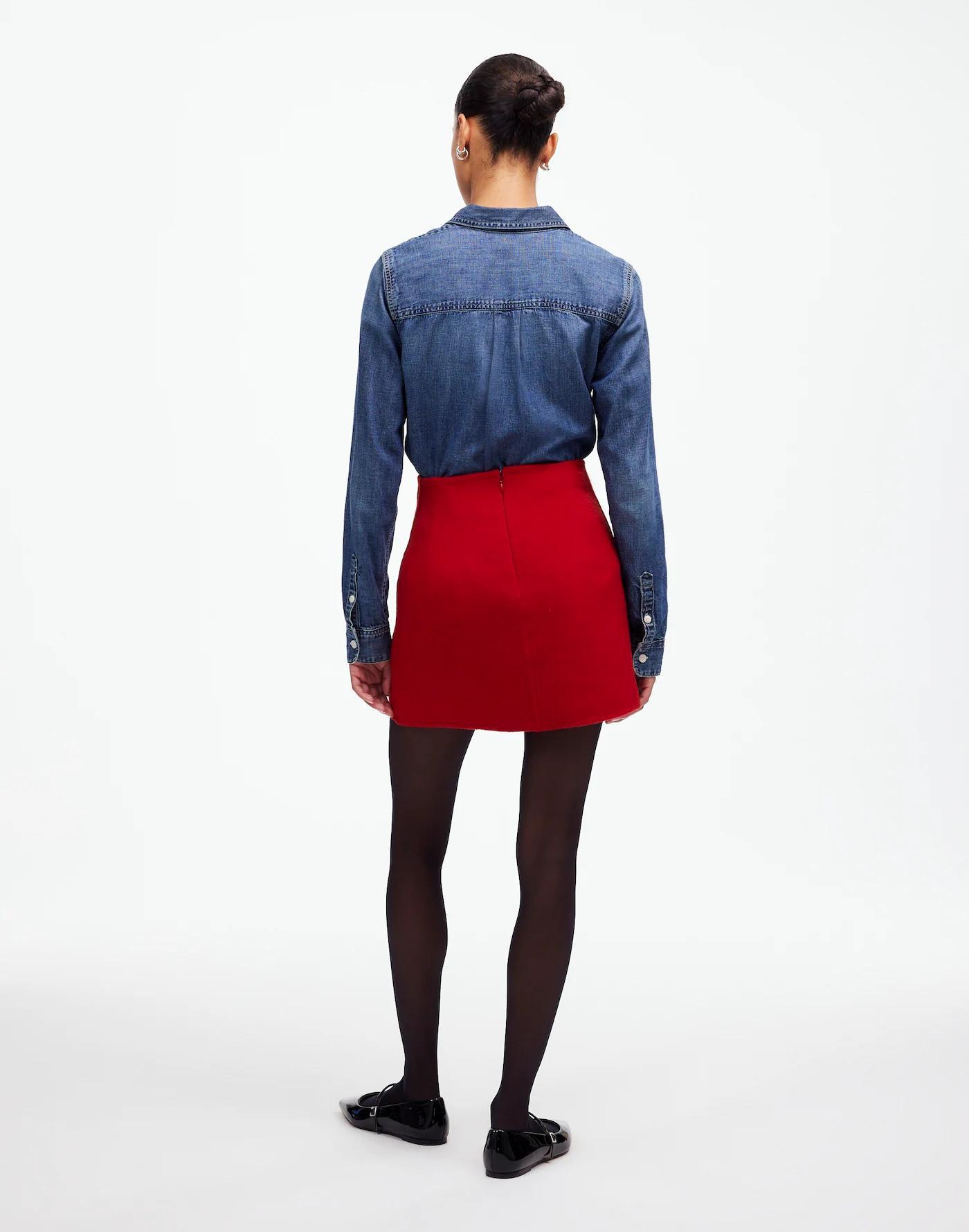 Double-Faced Mini Skirt in Wool Blend Product Image