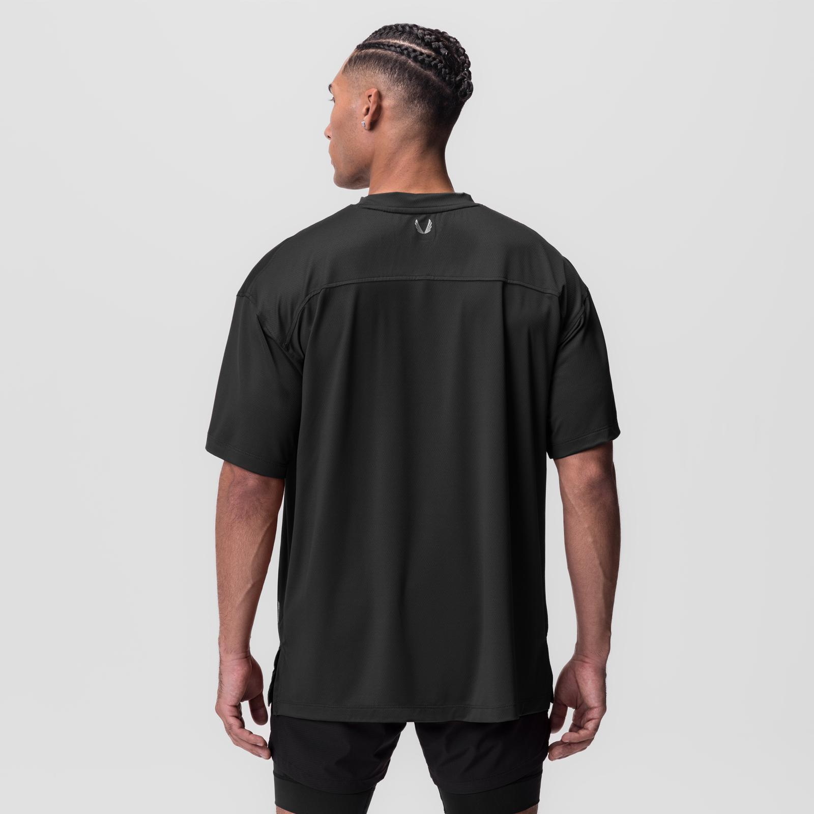 0822. AeroSilver® Oversized Tee - Black "RP" Product Image