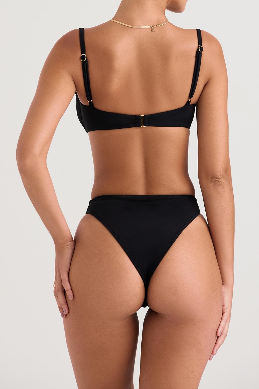 Mykonos Black High Waist Bikini Bottom Product Image