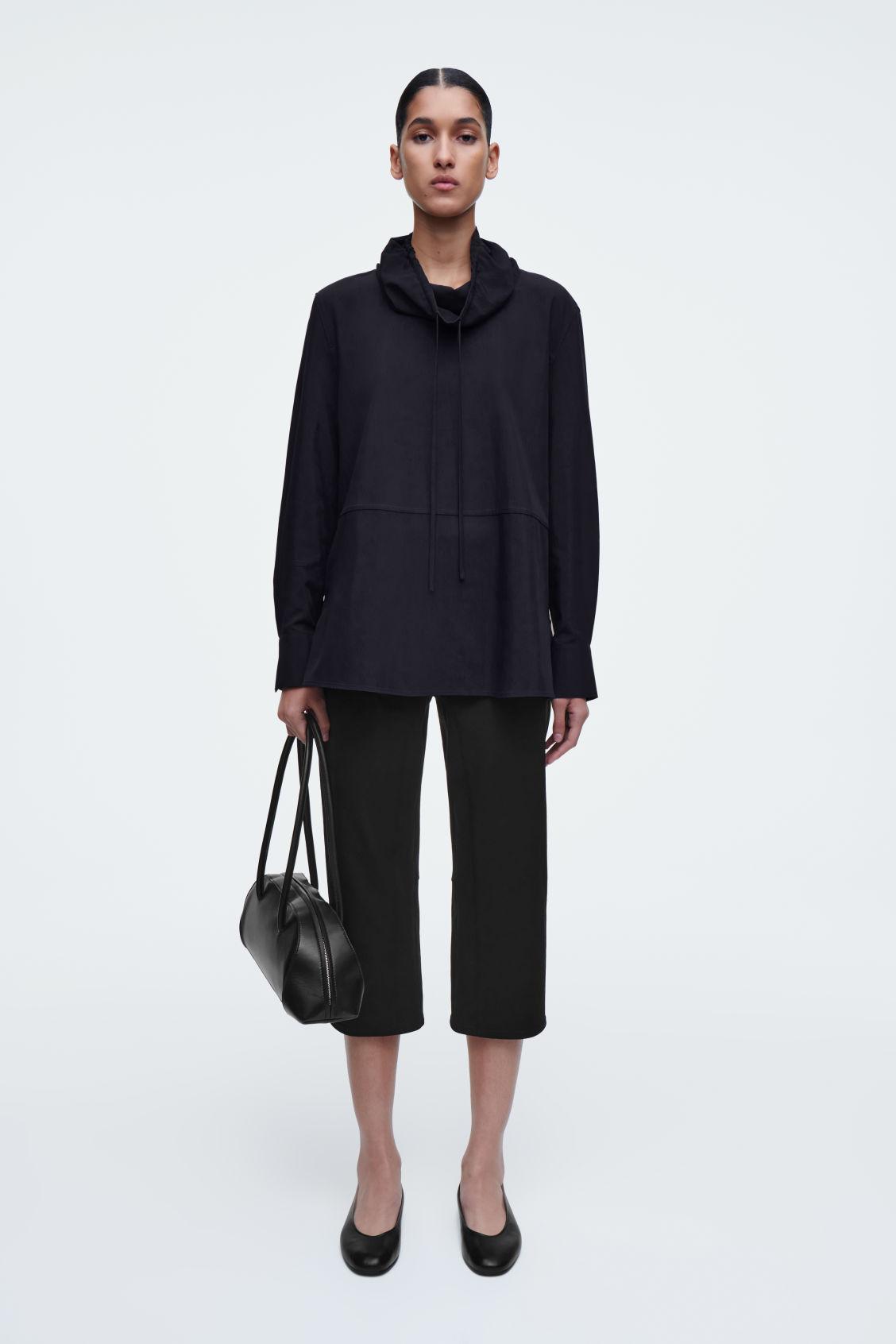 DRAWSTRING-NECK TOP Product Image