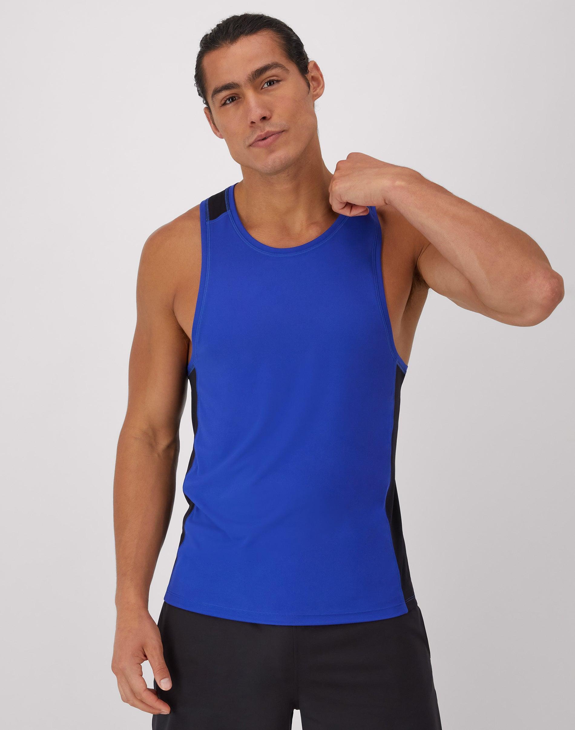 Hanes Moves Mens Air Mesh Tank Grey Encore/Black XS Product Image