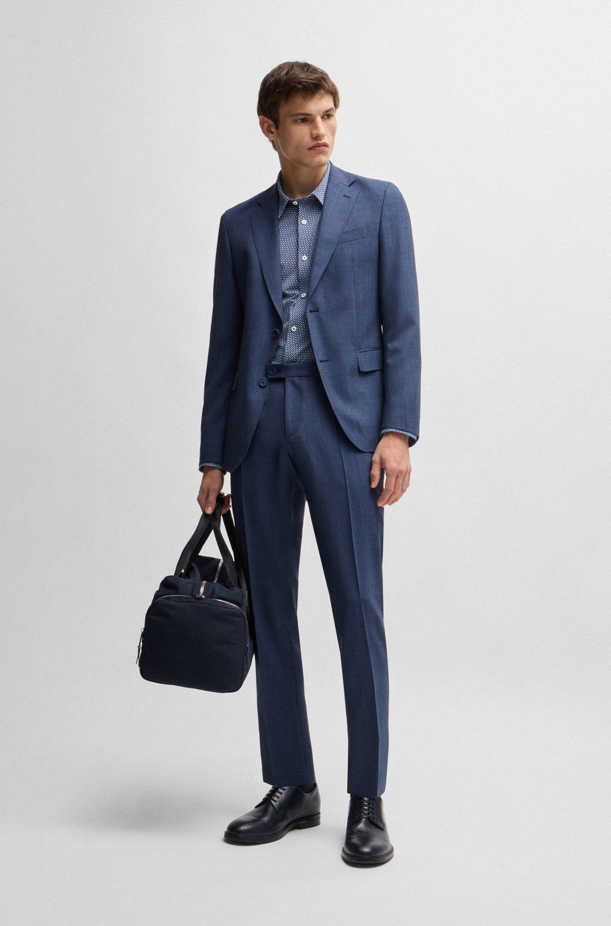 Slim-fit shirt in monogram-print performance-stretch material Product Image