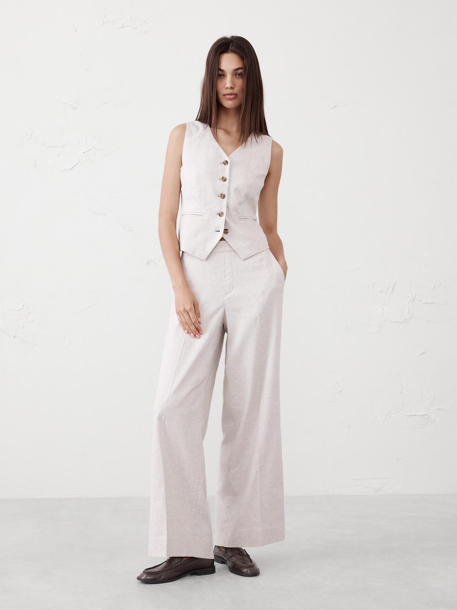 Hayden Wide-Leg Linen-Blend Pull-On Pant Product Image