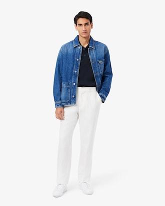 Men's Short Sleeve Heavy Cotton Polo Sweater Product Image