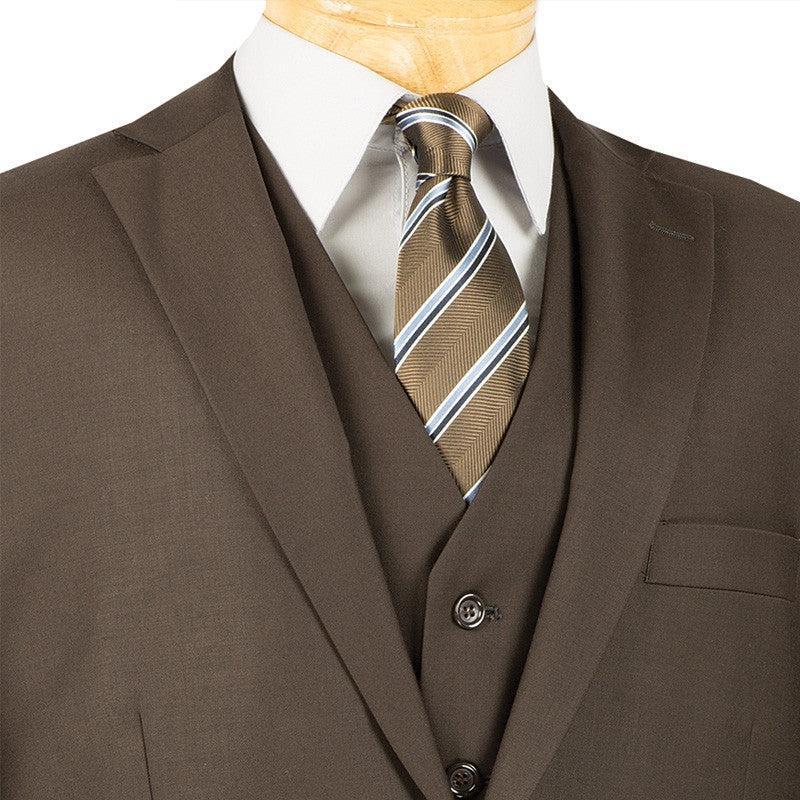 Morgan Collection - Regular Fit 3 Piece Suit 2 Button Brown Product Image