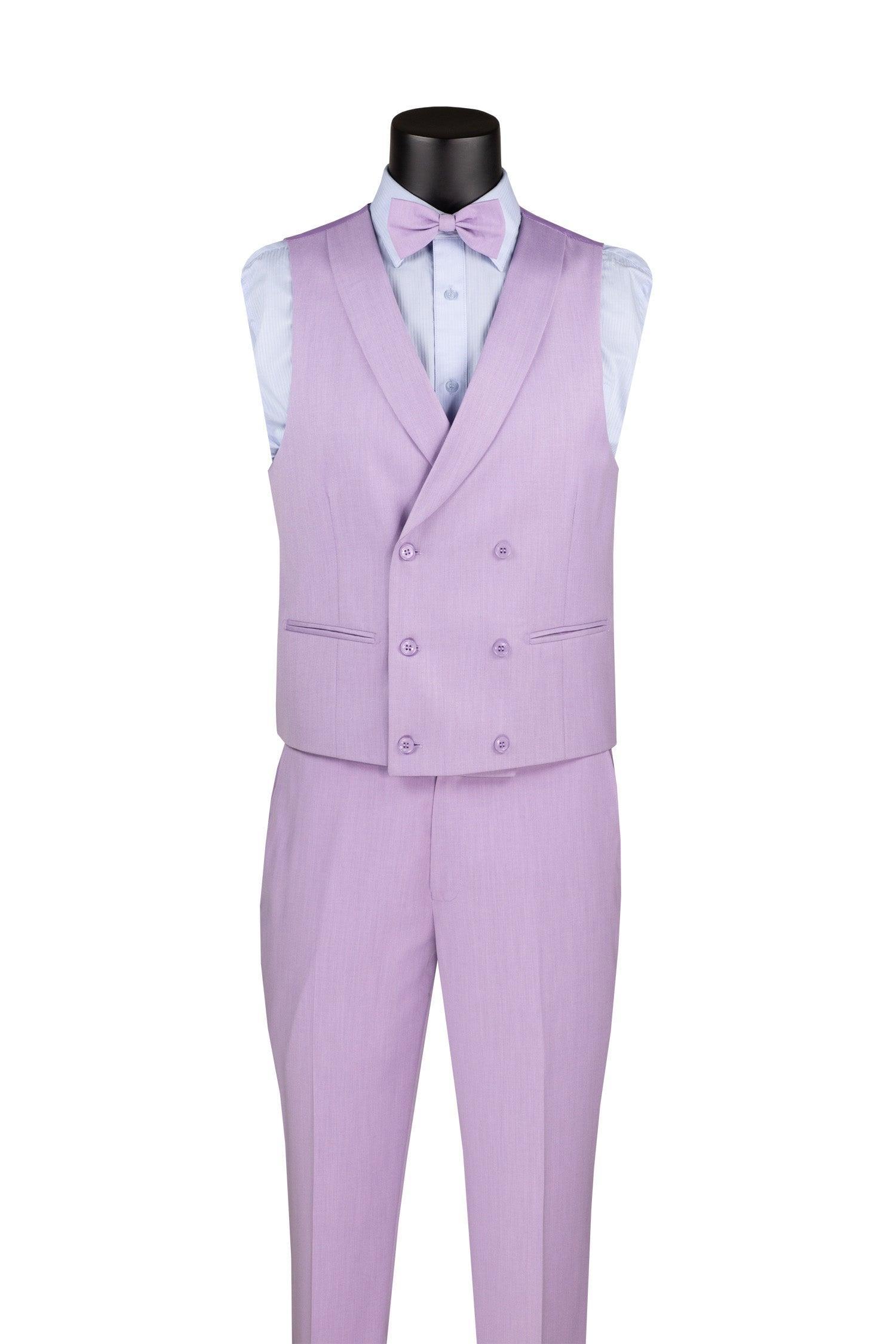 Slim Fit Tuxedo 3 Piece with Matching Bow Tie in Lavender Product Image