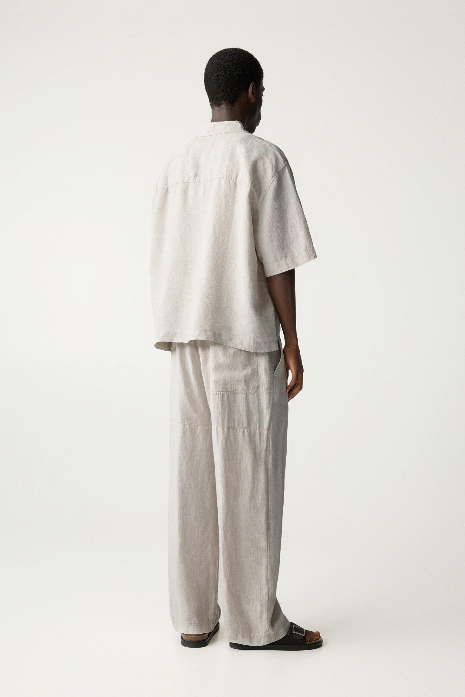 100% linen boxy shirt Product Image