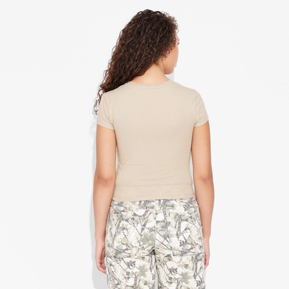 Womens Short Sleeve T-Shirt - Wild Fable Taupe M Product Image