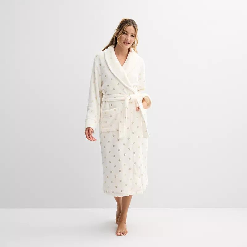 Petite Sonoma Goods For Life Plush Long Robe, Womens Product Image