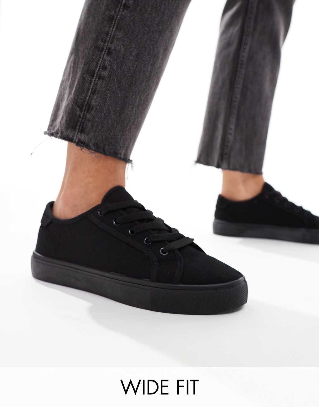 ASOS DESIGN Wide Fit Dizzy lace up sneakers Product Image