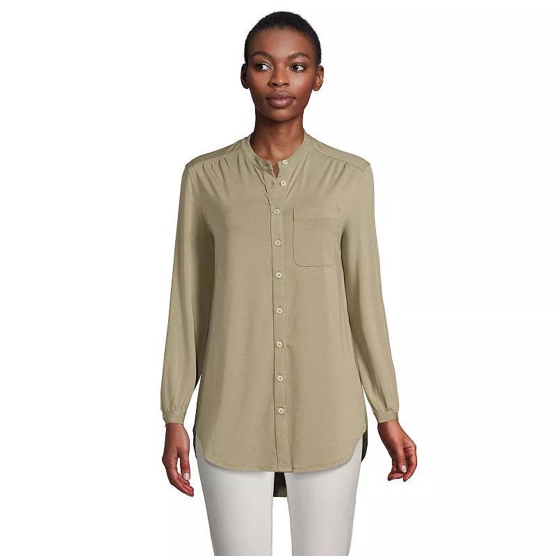 Women's Lands' End Long Sleeve A-Line Tunic, Size: Small, White Product Image