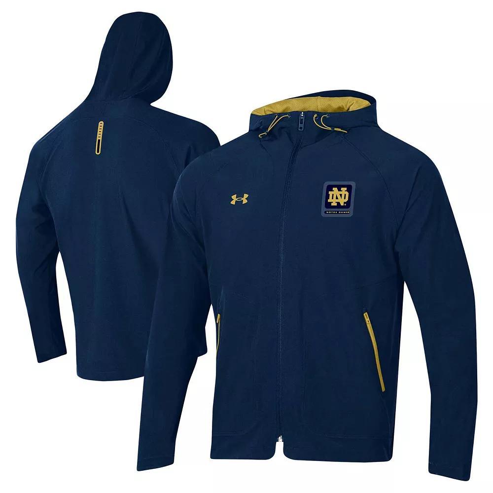 Men's Under Armour Navy Notre Dame Fighting Irish Unstoppable Raglan Full-Zip Jacket, Size: Medium, Blue Product Image