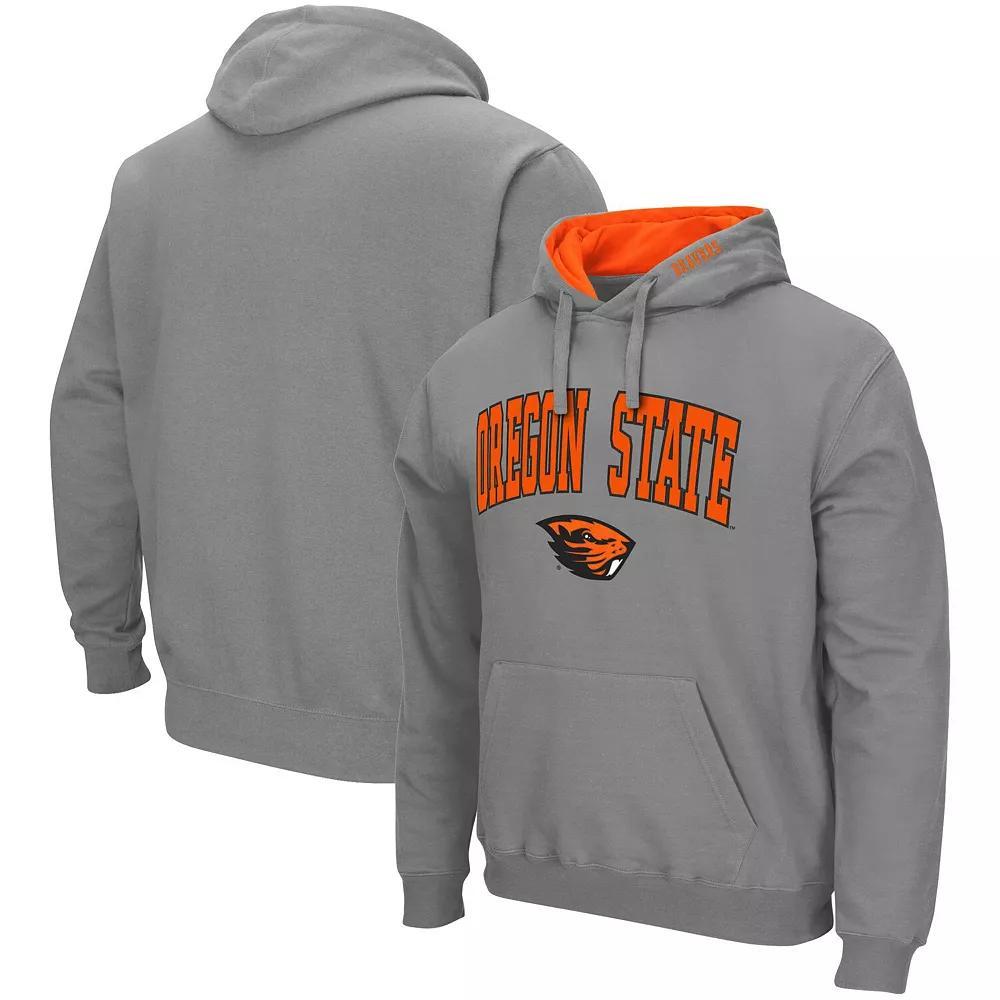 Men's Colosseum Heathered Gray Oregon State Beavers Arch & Logo 3.0 Pullover Hoodie,  Product Image
