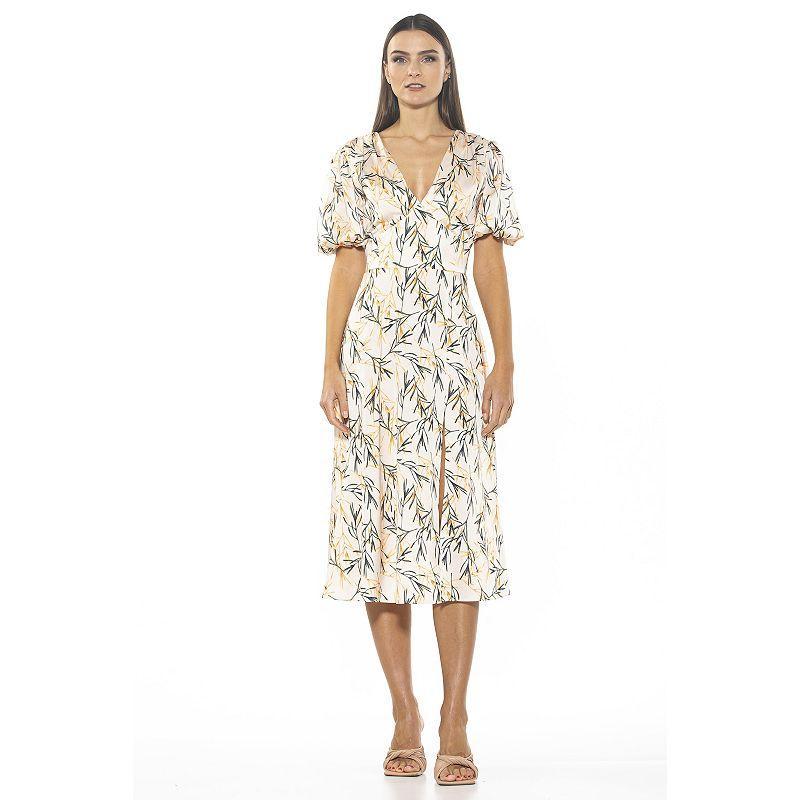 Women's ALEXIA ADMOR Puff-Sleeve Fit & Flare Dress,  Product Image