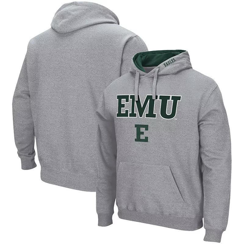 Men's Colosseum Heathered Gray Eastern Michigan Eagles Arch & Logo 3.0 Pullover Hoodie, Size: Medium, Nc2 Grey Product Image