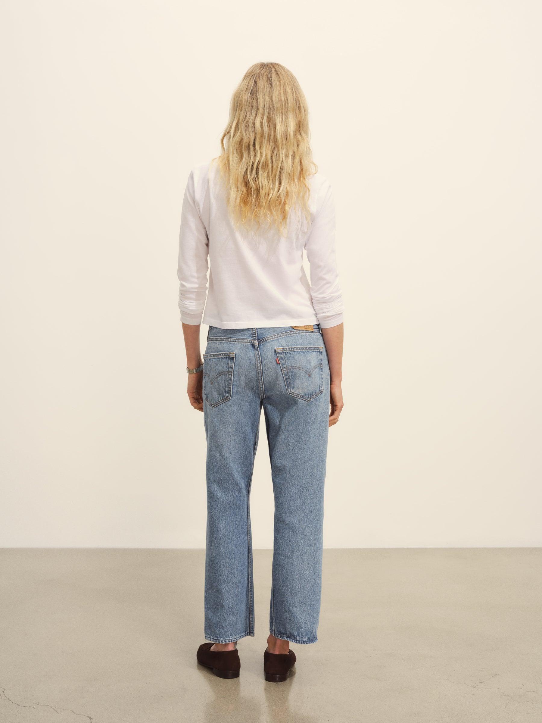 White Pima L/S Boxy Crew Product Image