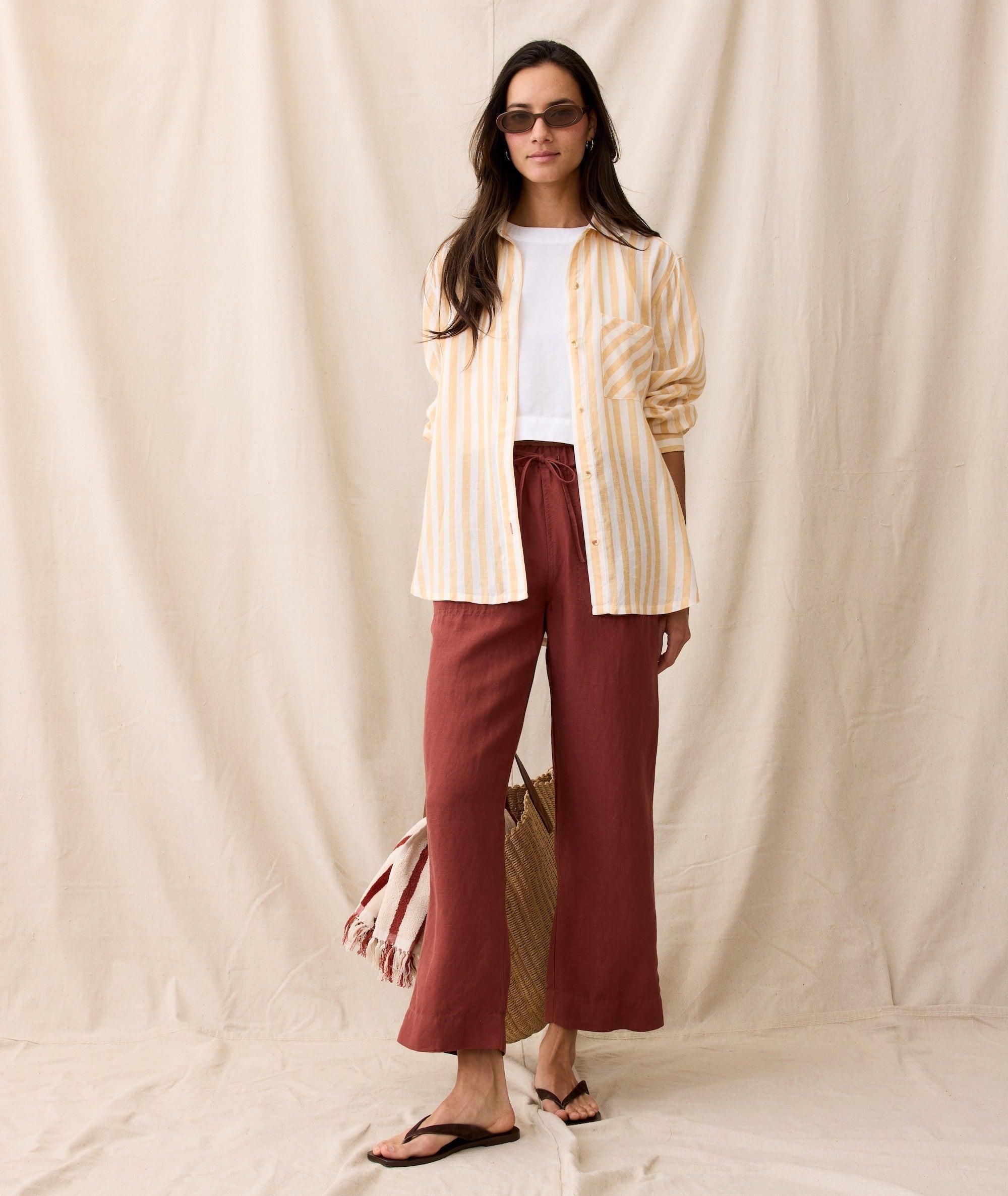 Linen Drawstring Straight Leg Pant Product Image