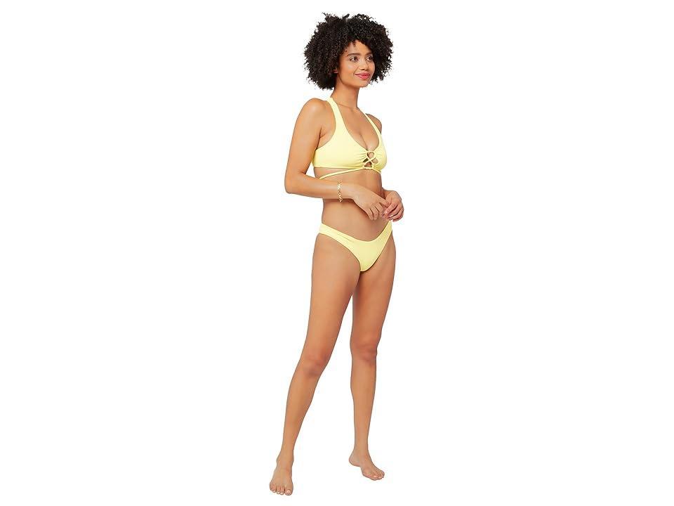 L*Space Ridin' High Ribbed Dax Top (Lemon Drop) Women's Swimwear Product Image