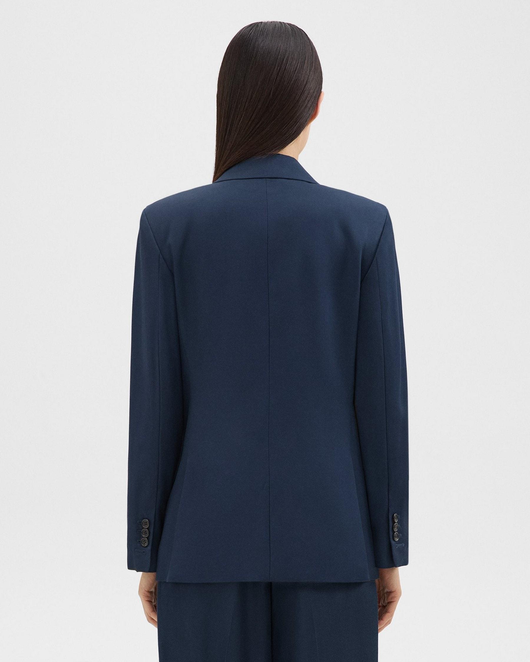 Double-Breasted Blazer in Viscose Twill Product Image