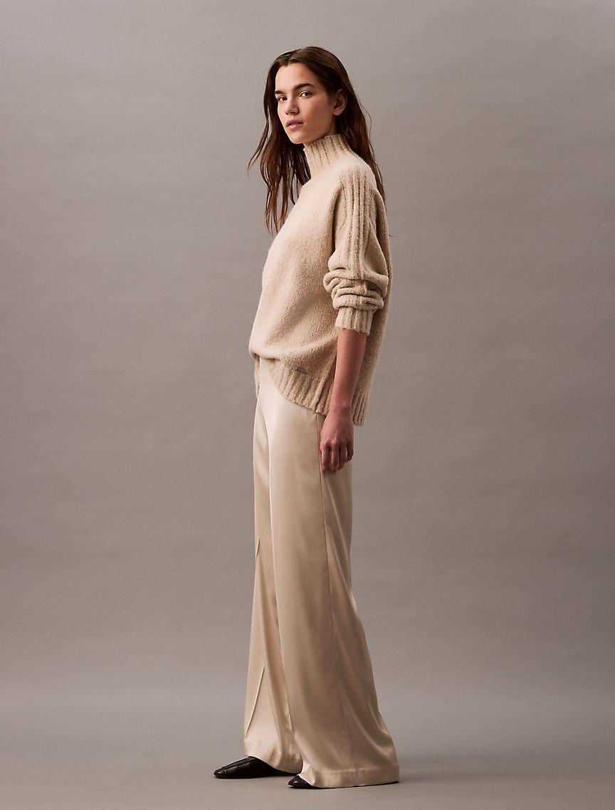 Satin Stretch Wide Leg Pants Product Image