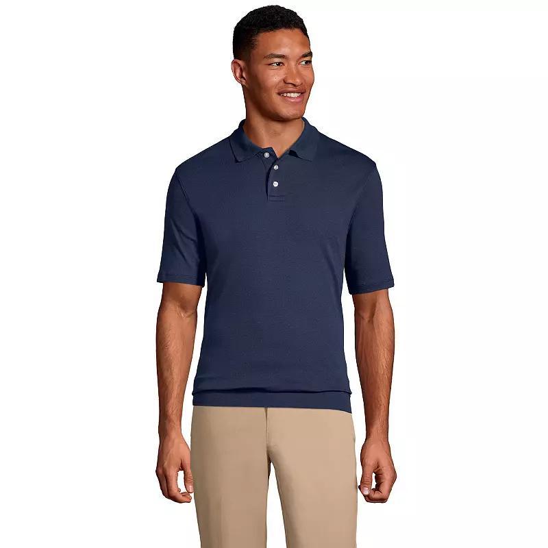 Men's Lands' End Short Sleeve Banded Bottom Polo Shirt,  Product Image