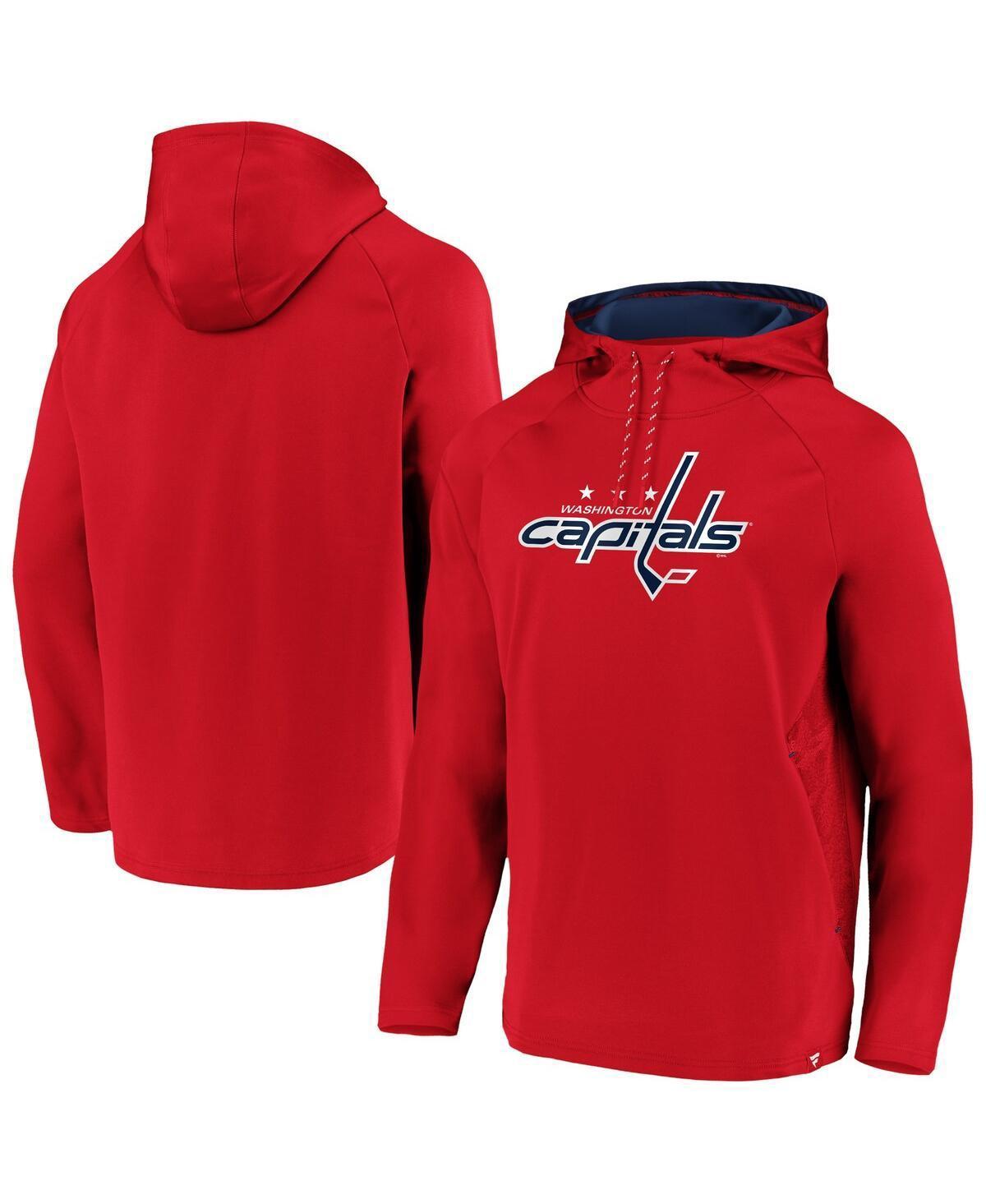 Mens Fanatics Red Washington Capitals Iconic Defender Fleece Pullover Hoodie Product Image