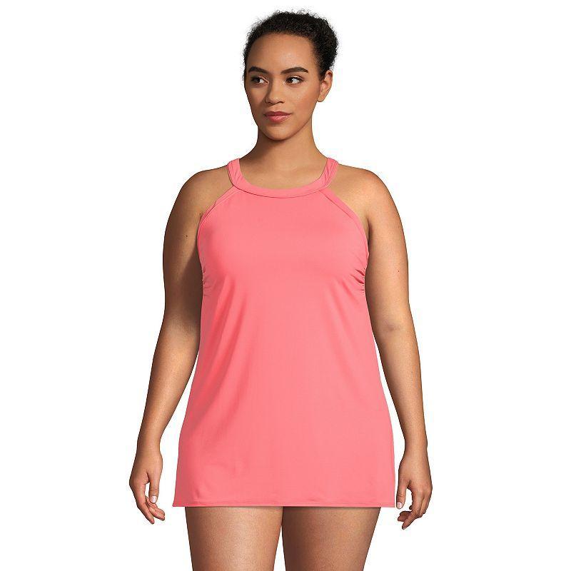 Womens Lands End UPF 50 High Neck One-Piece Swim Dress Product Image