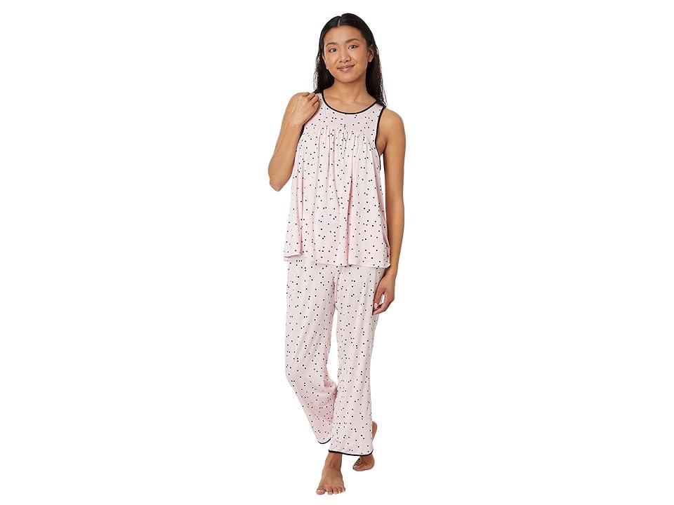 kate spade new york Dot Print Jersey Cropped Coordinating Pajama Set Product Image